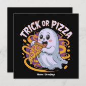 Schattig spook eet pizza leuk griezelige grap of p kaart (Voorkant / Achterkant)