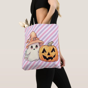 Schattig spook en Jack-O'-Lantern Halloween Draagtas