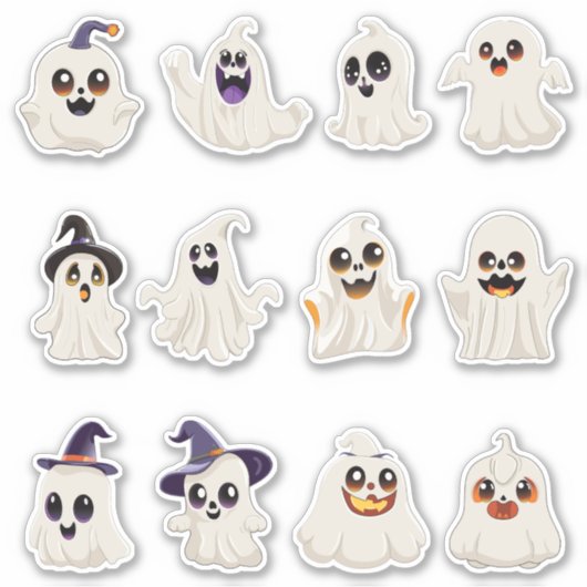 schattig spook Halloween sticker (Voorkant)
