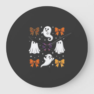 Schattig spook met strikken Halloween-ontwerp_1 Grote Klok