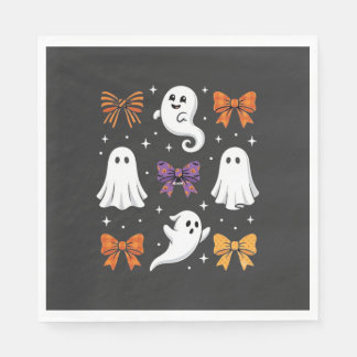 Schattig spook met strikken Halloween-ontwerp_1 Servet