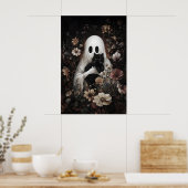Schattig spook omhelst zwarte kat print, digitaal poster (Keuken)