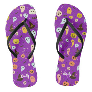Schattig spook Pumpkin Halloween Persoonlijk Teenslippers
