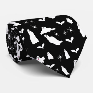 Schattig spook, vleermuizen & spinnen Halloween pa Stropdas