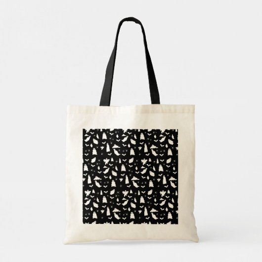 Schattig spook, vleermuizen & spinnen Halloween pa Tote Bag (Achterkant)