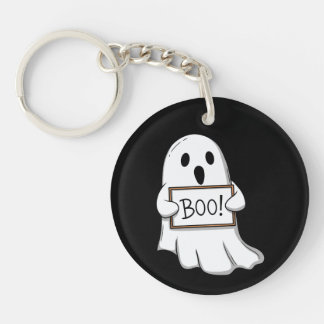 Schattig spookachtig BOO plezier Sleutelhanger