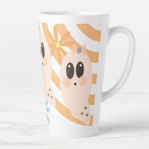 Schattig spookachtig retro groovy bloemmotief latte mok
