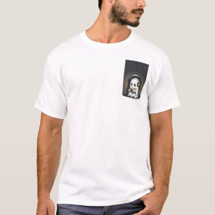 Schattig spookboek met hoofdtelefoon Cartoon T-shirt