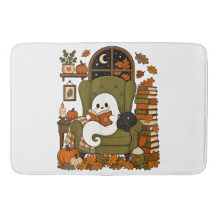 Schattig spookboek Zwarte kat Herfst Pompoen Badmat