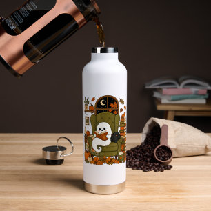 Schattig spookboek Zwarte kat Herfst Pompoen Waterfles
