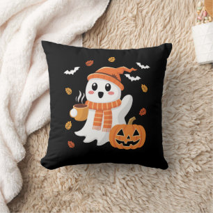Schattig spookdrinkt ijskoude koffie Halloween Kussen