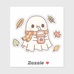Schattig spookdrinkt Pumpkin Spice Latte Herfst Sticker