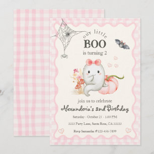 Schattig spookfeest verjaardagsmeisje roze kaart