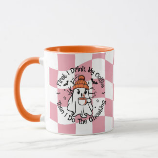 Schattig spookje herfst pompoen kruid roze mok