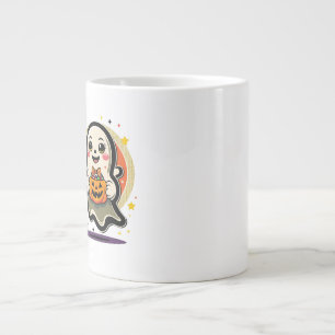 Schattig spookje met pompoen snoep emmer Retro Hal Extra Grote Beker