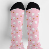 Schattig spookje & pompoen roze Halloween patroon Sokken (Top)