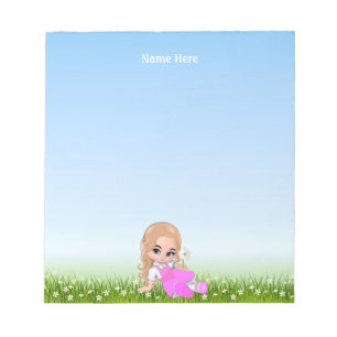 Schattig sprookje en bloemen notitieblok