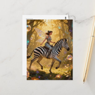 Schattig sprookje en haar zebra briefkaart