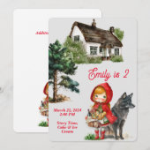 Schattig sprookje geïllustreerd uitnodiging (Voorkant / Achterkant)