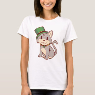 Schattig St. Patricks Cat T-shirt