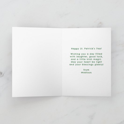 Schattig St. Patrick's Day-eekhoorn met groene hoe Kaart (Binnen)