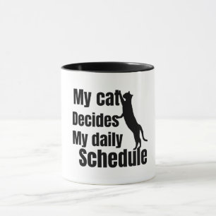Schattig staand kat ontwerp mok