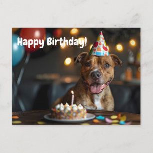 Schattig Staffordshire bull terrier verjaardagsont Briefkaart