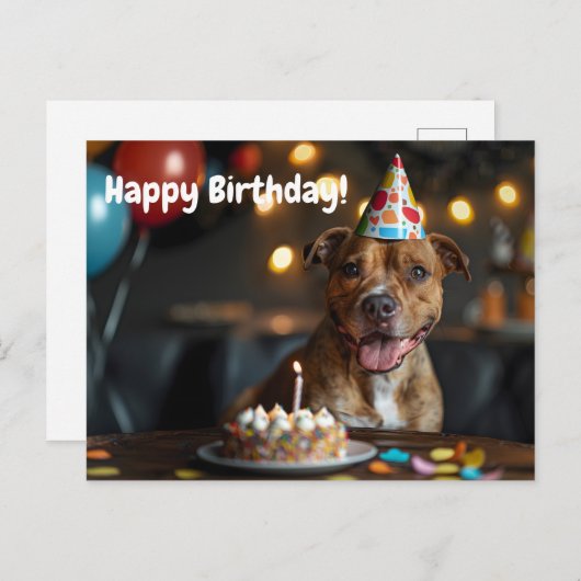 Schattig Staffordshire bull terrier verjaardagsont Briefkaart (Voorkant / Achterkant)