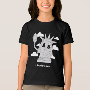 Schattig Standbeeld van Vrijheid Tri-Blend Shirt