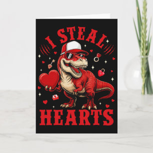 Schattig steel ik harten Valentijn jongens Dinosau Kaart