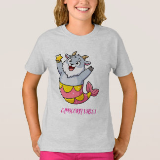 Schattig Steenbok Geit Zeemeermin Dierenriem Karak T-shirt