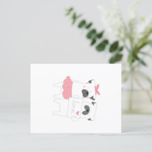 Schattig Stel Franse Bulldog Liefde Hondenliefhe Feestdagenkaart
