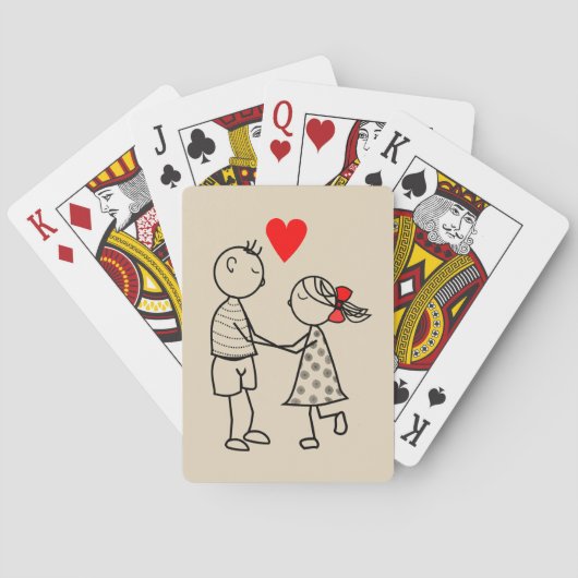Schattig Stel Speelt Kaarten (Achterkant)