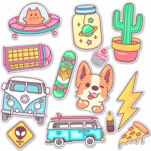 Schattig Sticker (Voorkant)