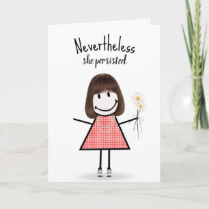 Schattig Stokpaardje in Gingham Jurk Inspiratie Kaart