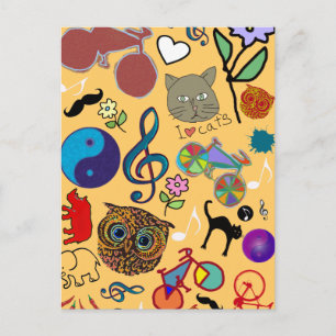 schattig strak kleurenpatroon briefkaart