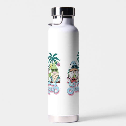 schattig strand zon kabouters zomer waterfles (Rechts)