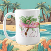 schattig strandroze flamingo voegt naam toe koffiemok