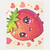 Schattig Strawberry Love Design Fleece Deken (Voorkant)