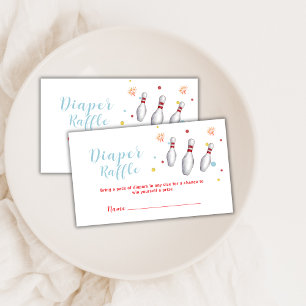 Schattig Strike Up Bowling Luier Raffle Baby Showe Informatiekaartje