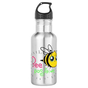 Schattig stuntel Bij is Positieve Motivatie Waterfles