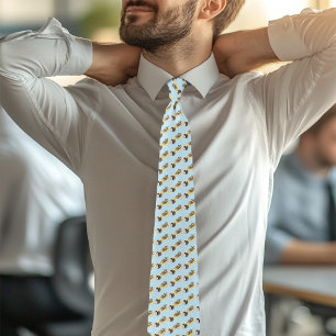Schattig Suikereekhoorn Tropische Plumeria Bloemen Stropdas