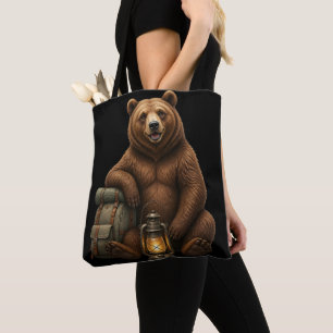Schattig T-shirt met beer uit het bos in cartoonst Draagtas