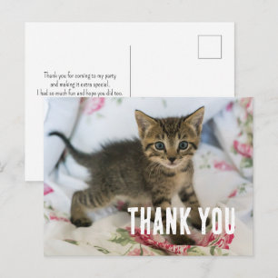 Schattig tabby katje kijkt verrast Bedankt Briefkaart
