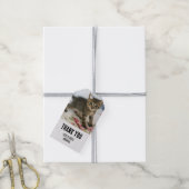 Schattig Tabby Kitten kijken verrast op dank u Cadeaulabel (Met Touw)