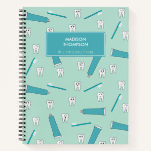 Schattig Tand Turquoise Munt Tandpasta Tandenborst Notitieboek