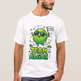 Schattig Team Algen Cartoon Natuur Ontwerp T-shirt
