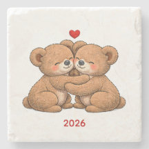 Schattig Teddybeer Koppel Verliefd – Geborduurde S