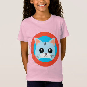 Schattig Tekenfilmkattengezicht T-shirt