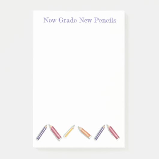  schattig terug naar school Waterverf potloden Post-it® Notes (Voorkant)